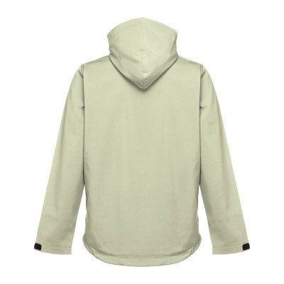 THC ZAGREB. Men's softshell jacket with detachable hood and rounded back hem